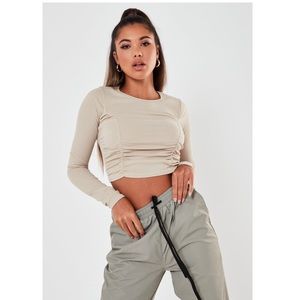 missguided ruched front top